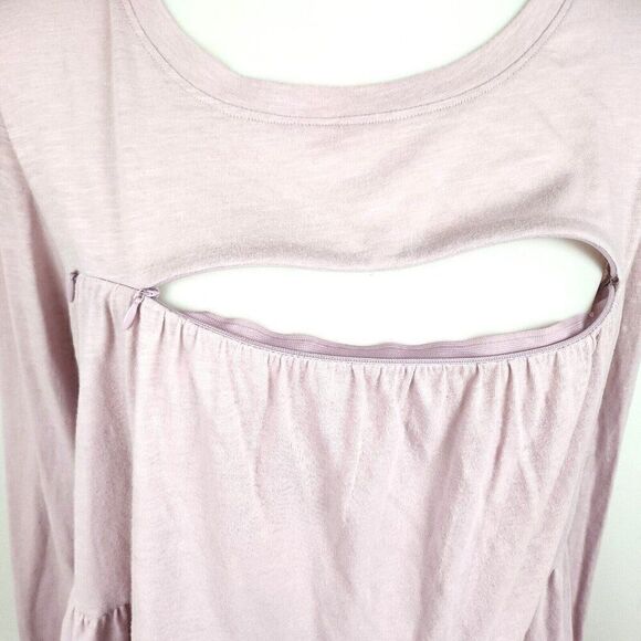 Jessica Simpson Lavender Long Sleeve Knit Tiered Swing Nursing Top size M - Picture 2 of 6
